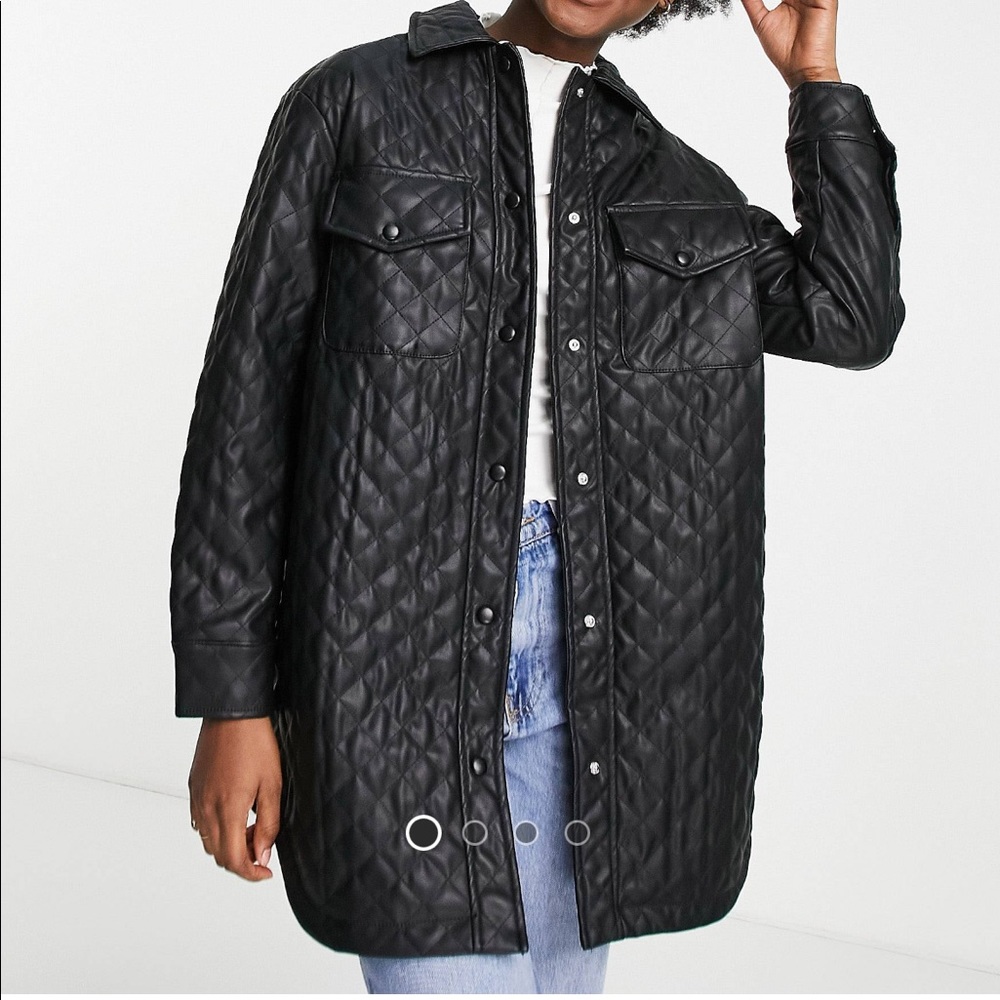 COPY - NWT Vegan Leather Quilted Shacket